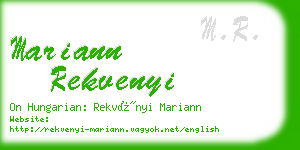 mariann rekvenyi business card